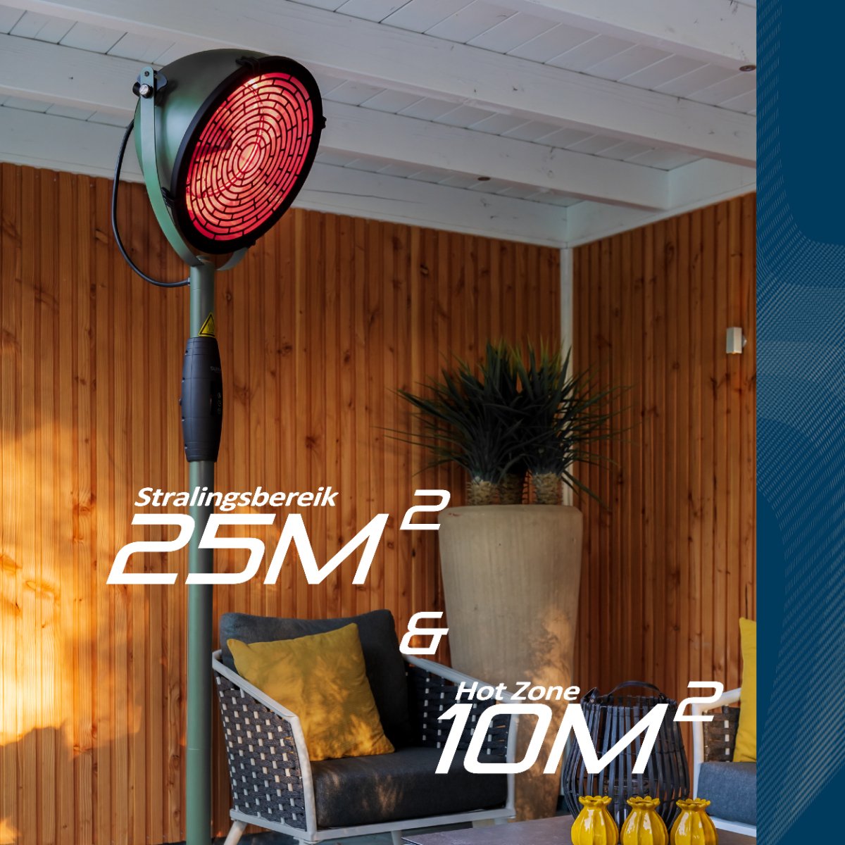 Sunred Indus Ultra 2100 W - Chauffage de terrasse sur pied - Vert