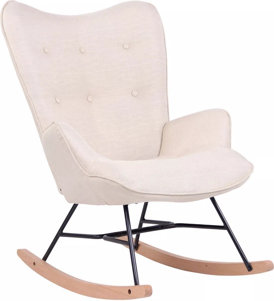 In And OutdoorMatch schommelstoel Sanka - Wit - Stoel - stoelen - 62 x 55 cm - 100% polyester - luxe stoel