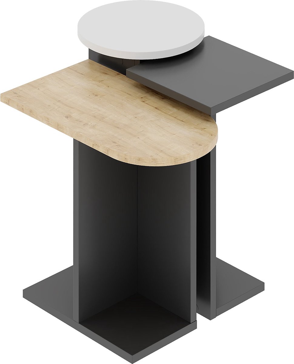 Pochon - Bijzettafel Mund - Antraciet - 40x51x53