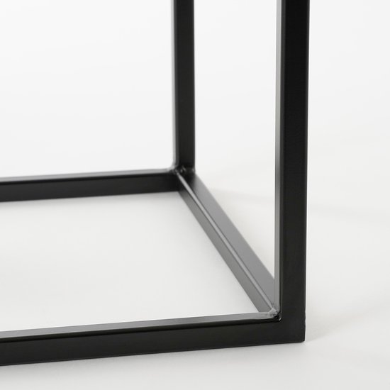 Mica Décorations Table Goa - Noir - Lot de 2 - grande : 30x30x70 cm, petite : 25x25x60 cm
