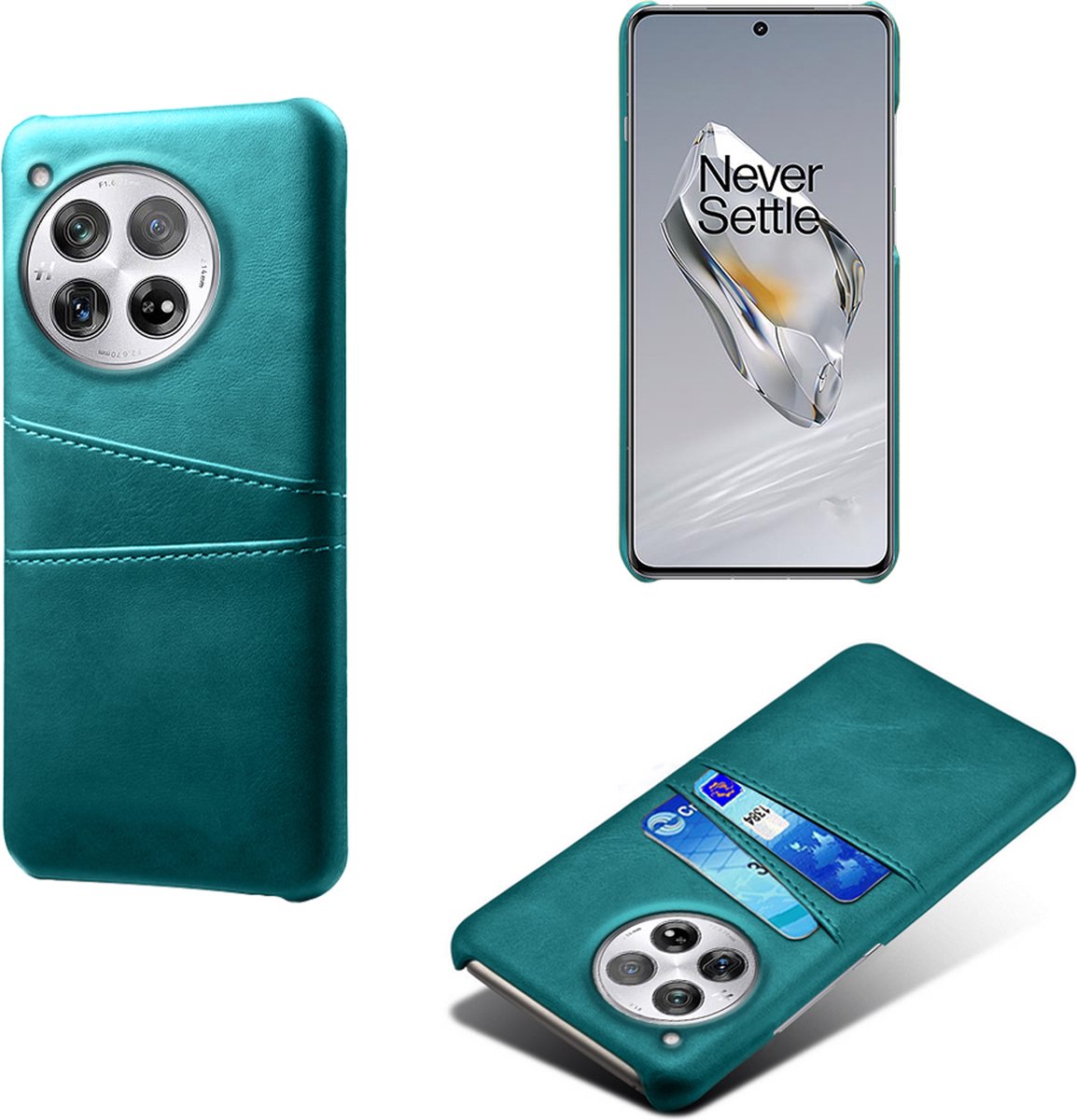 Backcover met Opbergvakjes + PMMA Screenprotector voor OnePlus 12 _ Groen