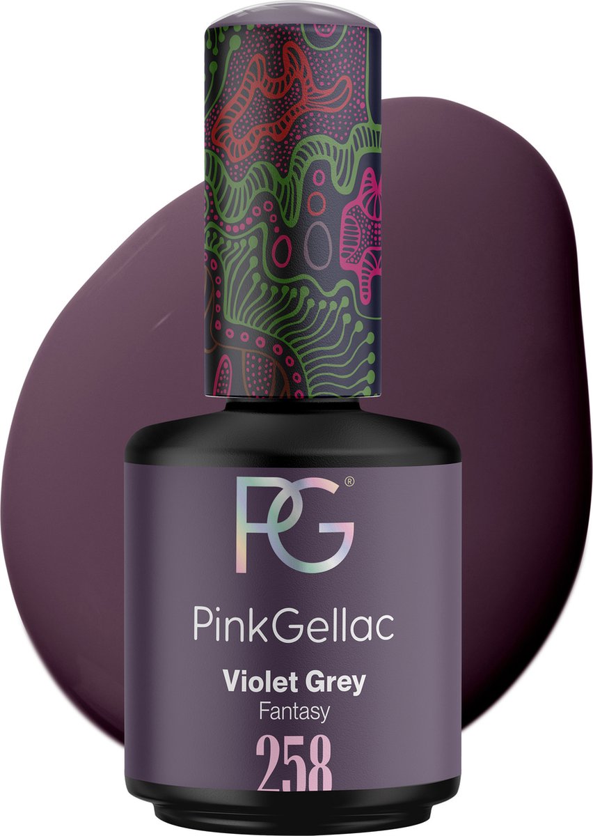 Goedkoopste Pink Gellac Gellak - 258 Violet Grey 15ml - Glanzende Grijze Gel Nagellak - Gellac - Gel Nagels Producten