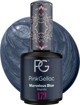 Pink Gellac 172 Marvelous Blue Gel Nagellak 15ml - Blauwe Gellak - Glanzende Gelnagellak - Gelnagels Producten - Gel Nails - Parel Finish