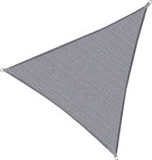 Springos Schaduwdoek | Zonnezeil | Driehoek 5 x 5 x 5 m | 90% Schaduw | Licht Grijs