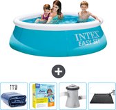 Intex Rond Opblaasbaar Easy Set Zwembad - 183 x 51 cm - Blauw - Inclusief Solarzeil - Onderhoudspakket - Zwembadfilterpomp - Solar Mat