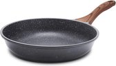 28cm/11-inch koekenpan met antiaanbaklaag, Zwitserse granieten coating omelet pan, gezonde stenen kookgerei Chef's Pan, inductie compatibel, PFOA-vrij