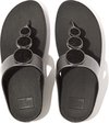 FitFlop Halo Bead-Circle Metallic Toe-Post Sandals ZWART - Maat 39