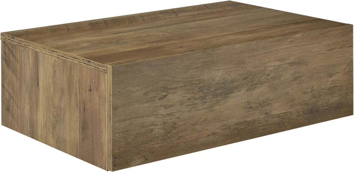 In And OutdoorMatch Wandplank Alivia - Met Lade - Zwevend - 46x30x15 cm - Houtkleurig - Stijlvol Plank