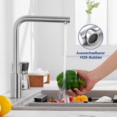 Lage druk keukenkraan van messing, 360° draaibare waterkraan keuken