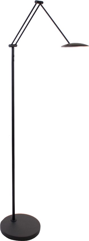 Zwarte staande leeslamp New Sapporo | 1 lichts | zwart | metaal | 23 x 23 x 125 cm | woonkamer / vloerlamp | modern / functioneel design