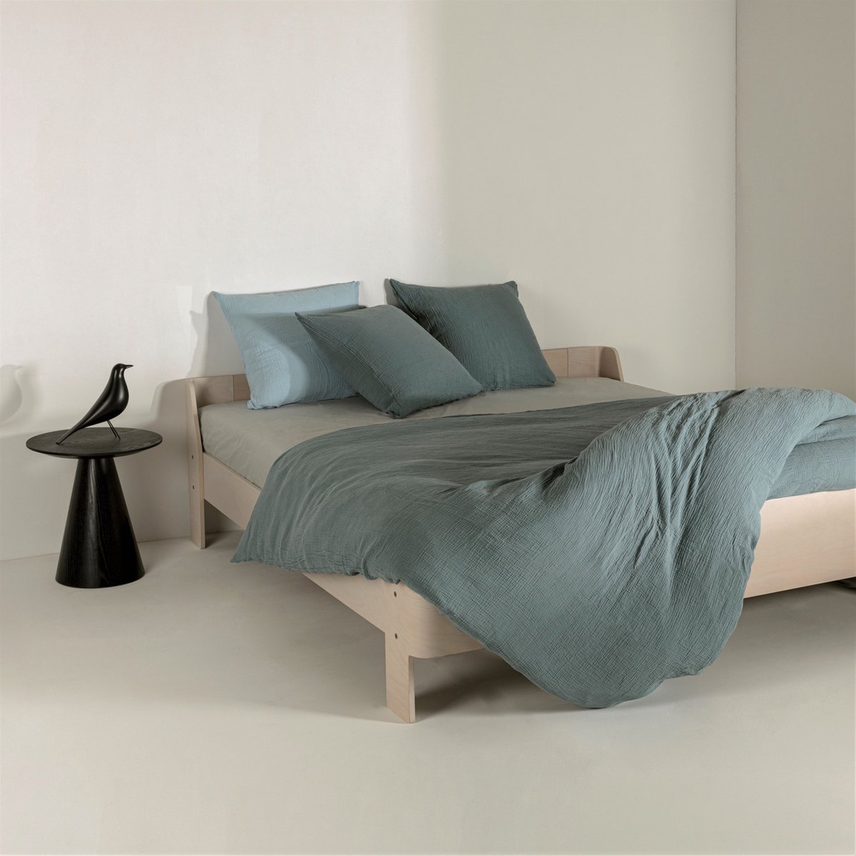 Casilin - Strijkvrij Dekbedovertrek Mousseline - 240x220 - Inclusief Bijhorende Kussenslopen - 2 Persoons - 100% Tetra Katoen - Petrol Blauw