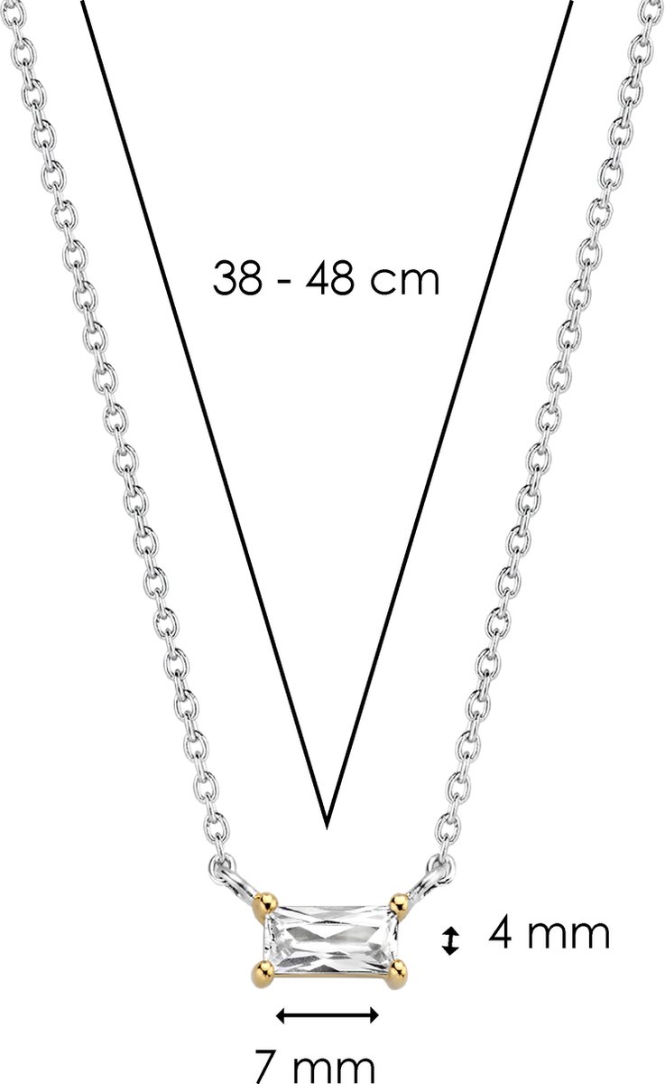 TI SENTO Ketting 3977ZY - Zilveren dames ketting - Maat 42