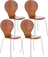 Clp Diego - Lot de 4 chaises empilables - Marron