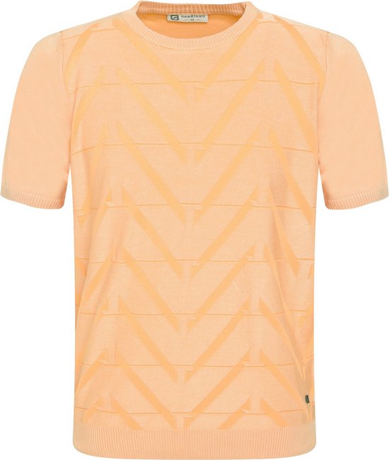 Gabbiano T-shirt T-shirt en tricot avec structure 154570 972 Peach douce taille homme- S