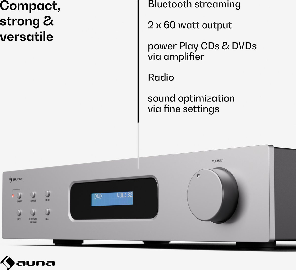 Auna Art22 amplifier DAB+ BT Hifi versterker - Bluetooth thumbnail 2