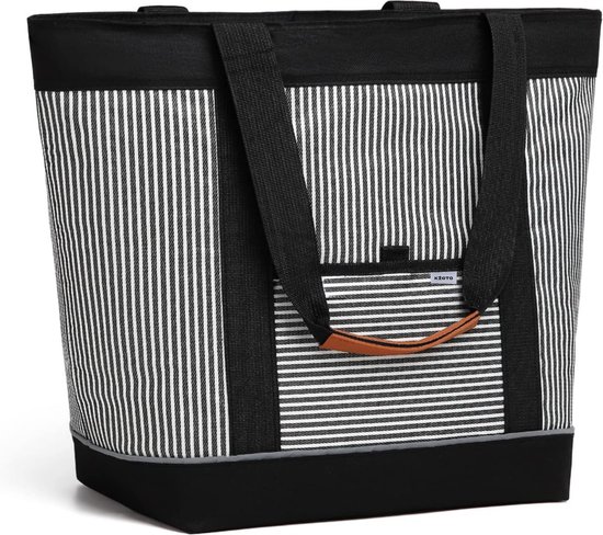Sac Isotherme 30L Lunch Bag - Glacière Souple Pour Repas, Bureau, Pique-nique, Plage - Noir