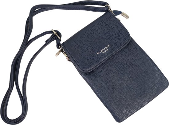 Flora&Co - Paris - Handig Crossbody hand/telefoontasje voor mobiel - gsm - blauw