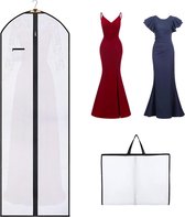 Kledingzak voor bruidsjurk, 1 stuk (180 x 60 cm), kledinghoes, beschermhoes- langdurige opslag van jas, mantel, jurken, pak, bescherming tegen stofschade
