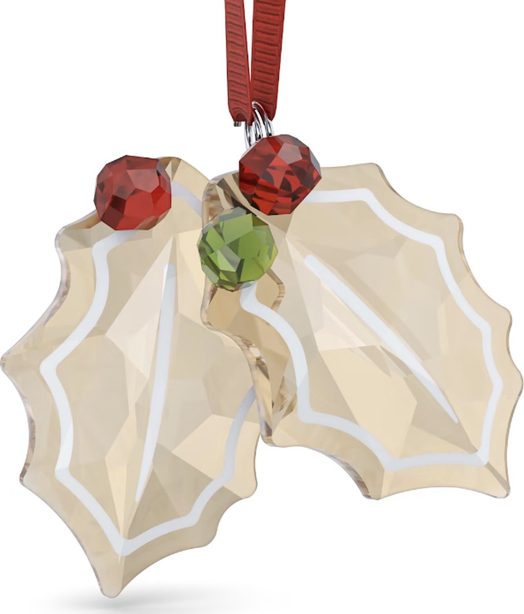 Swarovski beeldjes Peperkoekhulstbladeren 5656277 | Holiday Cheers kerstdecoratie | meerkleurig gouden effect facetten decoratieobject