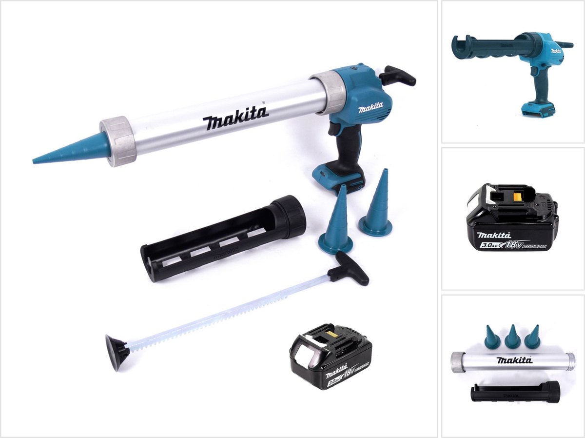 Makita DCG 180 F1X accupistool 18 V 300 / 600 ml + 1x accu 3.0 Ah - zonder lader