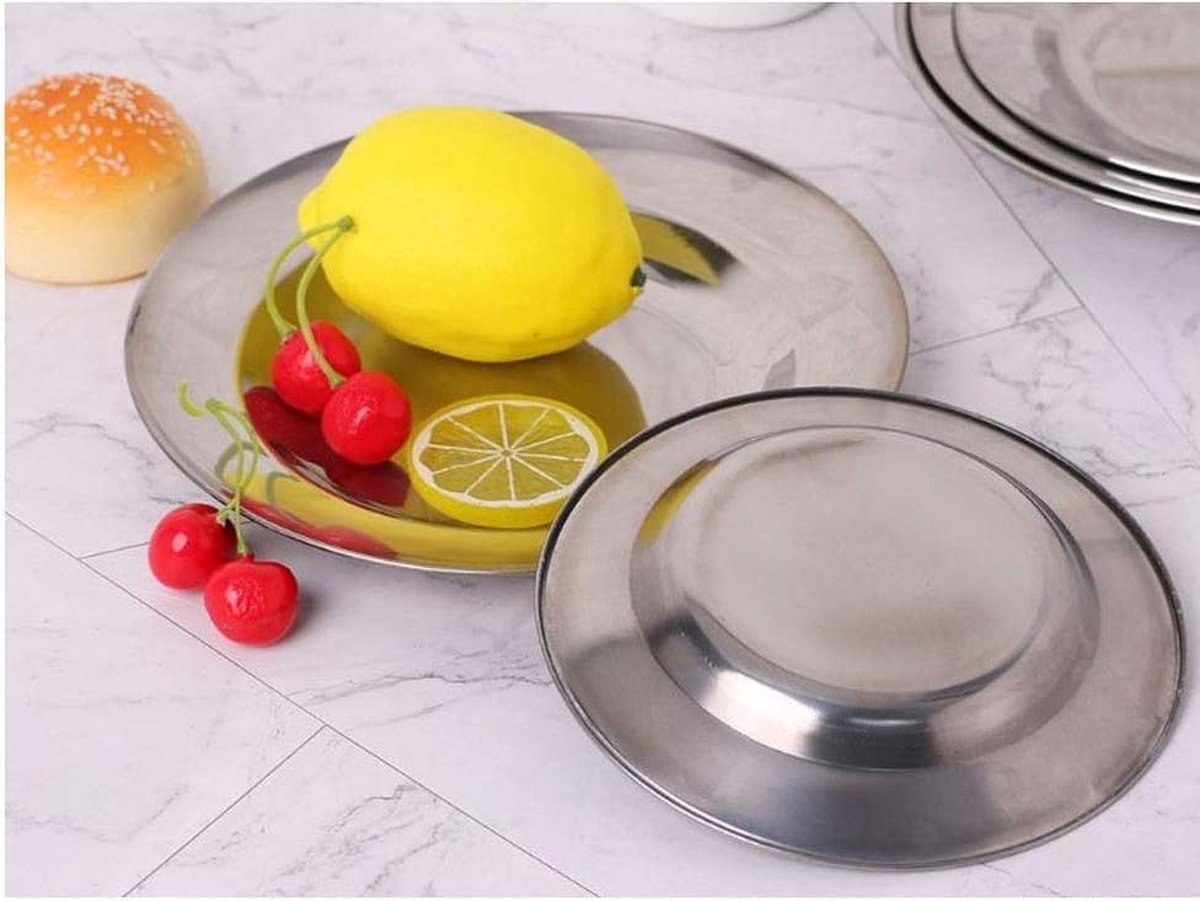 10 Petites Assiettes En Inox Rondes Pour Sauces, Apéros Et Desserts – Résistantes Et Pratiques Pour La Table - 7