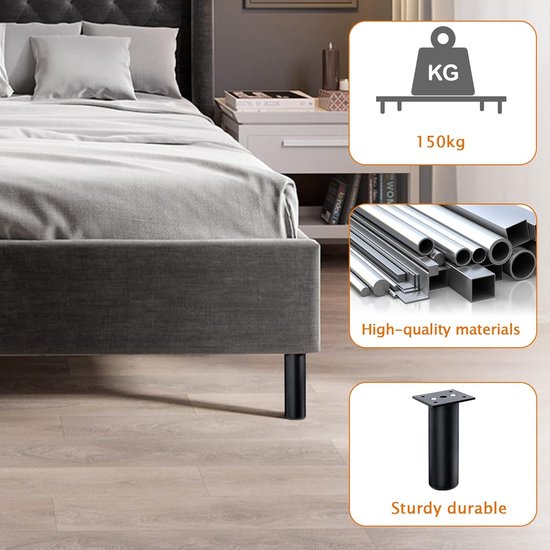 LXVPKH Set van 4 aluminium meubelpoten, kaststeunpoten, verstelbare hoogte 0-10 mm bureaupoten, kastpoten, metalen tafelpoten, bankpoten, voor tv/nachtkastjes, met schroef/6 cm (2,36 inch