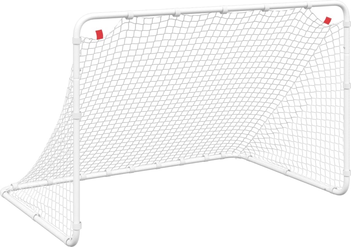 vidaXL - Voetbaldoel - Wit - 122x81x81 - cm - Staal