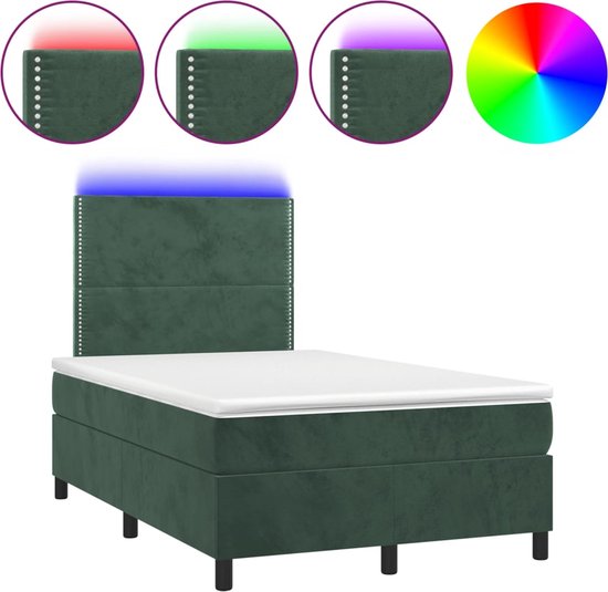 vidaXL-Boxspring-met-matras-en-LED-fluweel-donkergrijs-120x190-cm