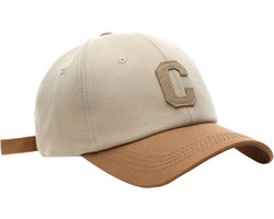 Strapback Pet Letter C - Beige & Coffee