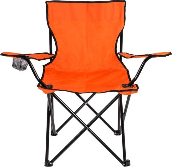 Campingstoel - Vouwstoel - Vissersstoel - Viskrukje - Kampeerstoel - EK 2024 stoel - Buiten - draaggewicht 100kg - Opvouwbare stoel - 44x49x80 cm - Oranje van Camp — afbeelding 4