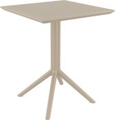 CLP Sky klaptafel - Inklapbare tafel - Rond of vierkant - Tuintafel - Voor binnen en buiten - UV-bestendig - Weerbestendig taupe vierkant