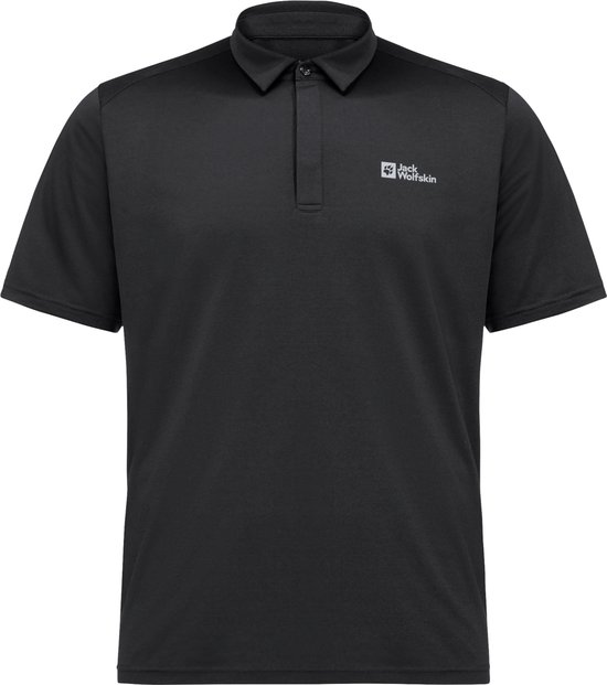 Jack Wolfskin Delfami Polo Shirt 1809801-6000, Mannen, Zwart, Poloshirt, maat: XL