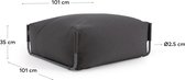 Kave Home - Pouf carré gris foncé et noir pour canapé modulable 100% outdoor 101 x 101 cm