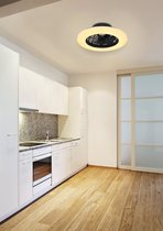 Reality Light – ventilator plafond Luigi LED met afstandsbediening – plafond ventilator lamp – Zwart / Wit