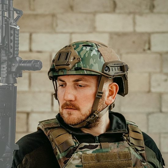 Casque Tactique Airsoft Mich 2000 - Avec Masque Anti-émeute Et Support NVG - Réglable 54-62cm - Pour Paintball, CS