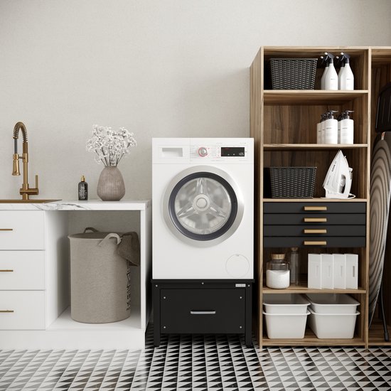 Hq wasmachine verhoger met verstelbare voetjes en houten lade w9-socle-wbox kopen? | Korting tot 22