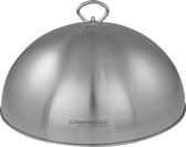 Premium kookdeksel, roestvrijstalen voedselbel, barbecue-accessoires, kookbel voor grills en plancha's, burgercloche, diameter 32 cm, zilver