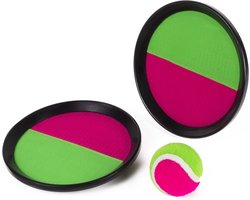 Benson Vangbal set - klittenband - Ø 19 cm - roze/groen - 3-delig