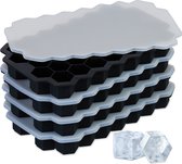 Relaxdays ijsblokjesvorm siliconen - set van 4 - zeshoekig - ijklontjesvorm - bpa vrij