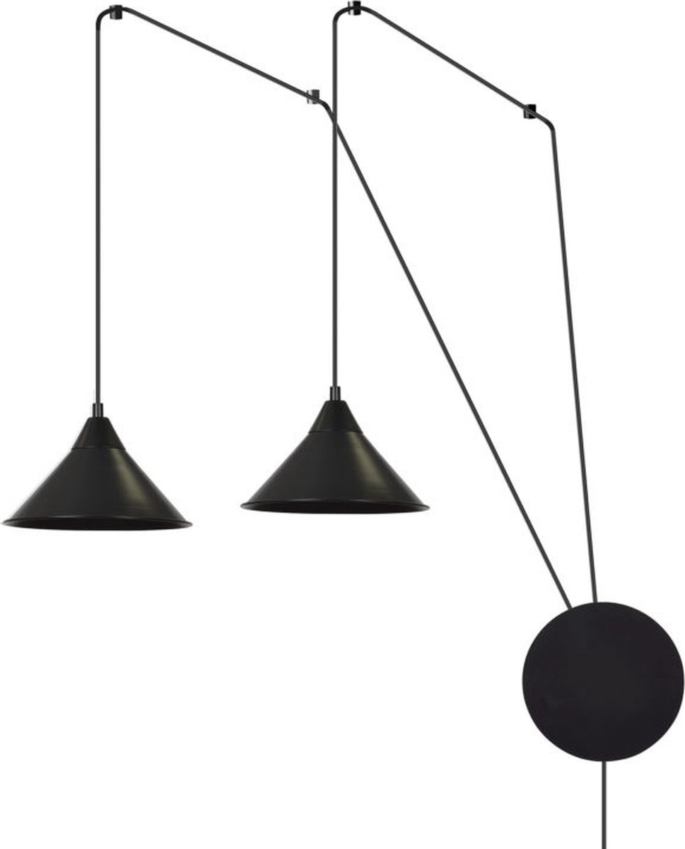 Emibig Joensuu 2L wandlamp pendellamp zwart 2x E27 - Perfecte architectuurverlichting voor elke ruimte