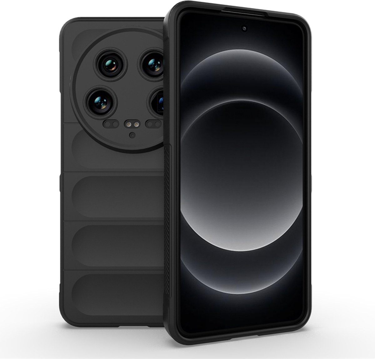 MobyDefend Hoesje - Geschikt voor Xiaomi 14 Ultra - TPU Gripcase - Zwart