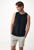 Sleeveless Top Linen Blend Mannen - Zwart - Maat XL