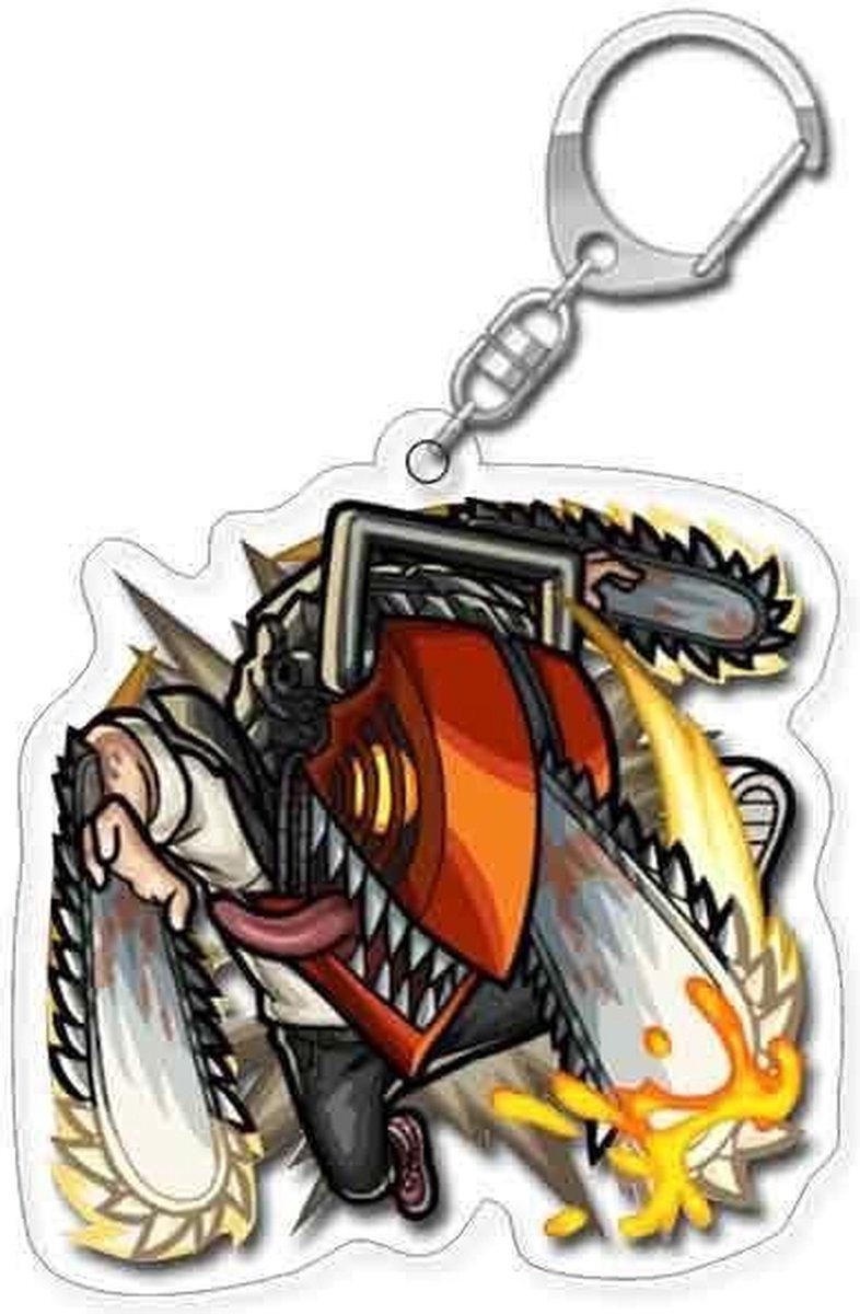 Chainsaw Man - Denji Transformed - Fire - Sleutelhanger/Keychain - Anime Merchandise - Figure - Manga
