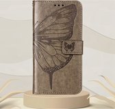 Mobigear Telefoonhoesje geschikt voor Xiaomi Redmi Note 11 4G Hoesje | Mobigear Butterfly Bookcase Portemonnee | Pasjeshouder voor 3 Pasjes | Telefoonhoesje voor Pinpas / OV Kaart / Rijbewijs - Grijs