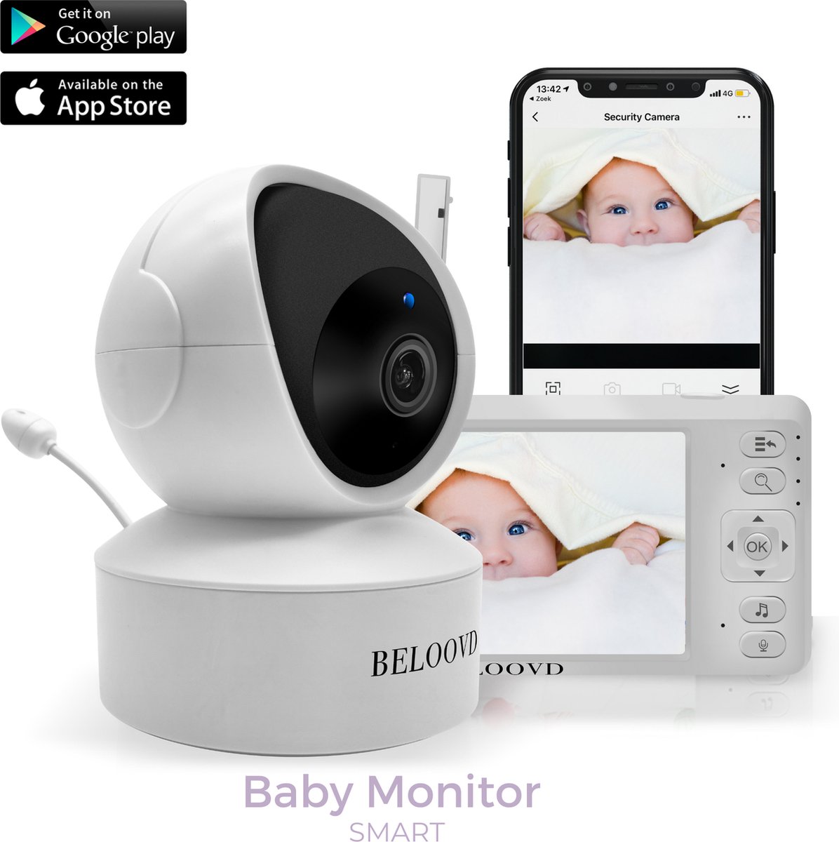 louter kruising wandelen Babyfoon Met Camera en App - BELOOVD - Smart Baby Monitor met VOX - Wifi -  Dual Mode -... | bol.com
