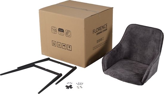 Soph & Tess - Imperial Dining Chair - Zwart - Set de 2 - Velours - Velours - Industriel - Avec accoudoir