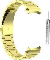 Stalen bandje - RVS - geschikt voor Samsung Galaxy Watch 6 / Watch 6 Classic / Watch 5 / Watch 5 Pro / Watch 4 / Watch 4 Classic - goud