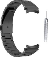 Stalen bandje - RVS - geschikt voor Samsung Galaxy Watch 6 / Watch 6 Classic / Watch 5 / Watch 5 Pro / Watch 4 / Watch 4 Classic - zwart