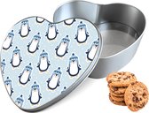 Boîte à biscuits Penguins Heart - Boîte de rangement 14x15x5 cm
