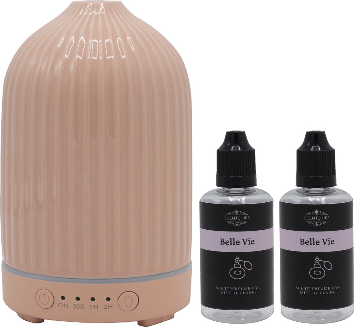 Scentchips® Cadeauset Aroma Diffuser Pure Roze & 2x 50 ml Perfume Belle Vie